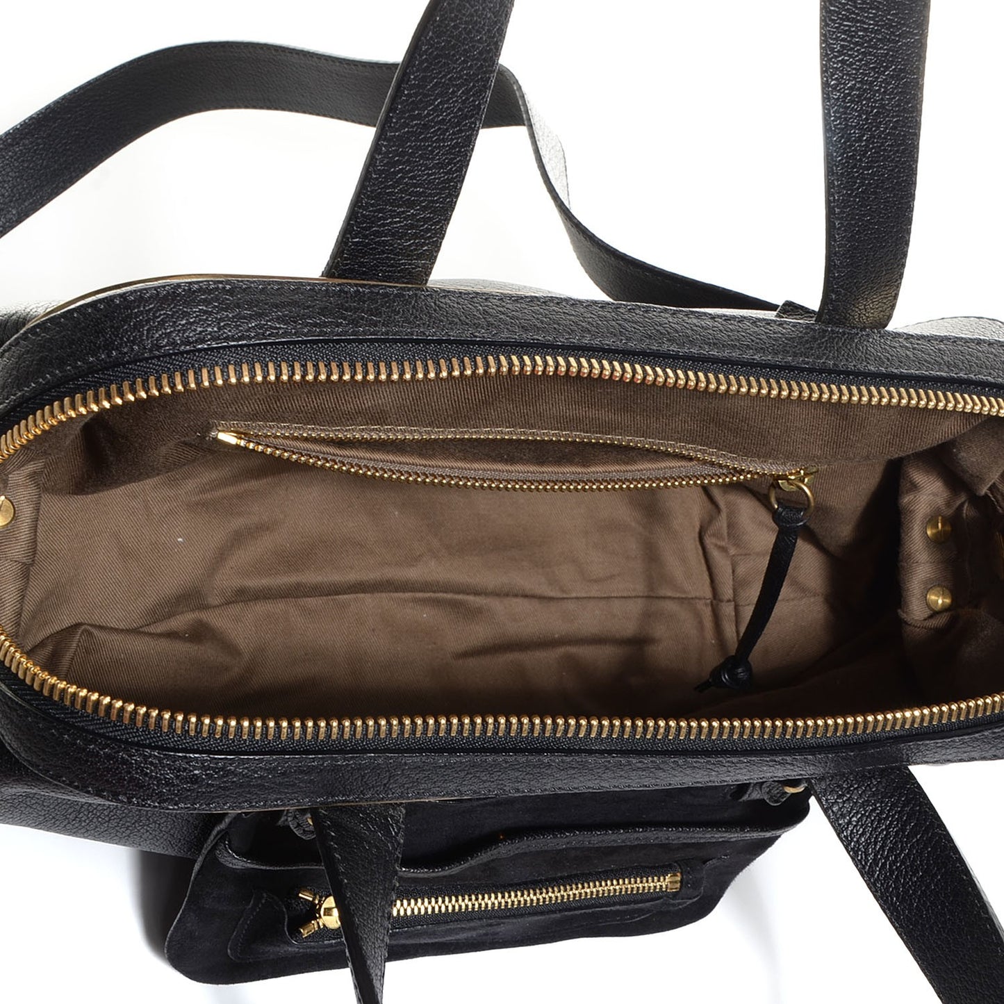 Grained Buffalo Small Aby Framed Satchel Black