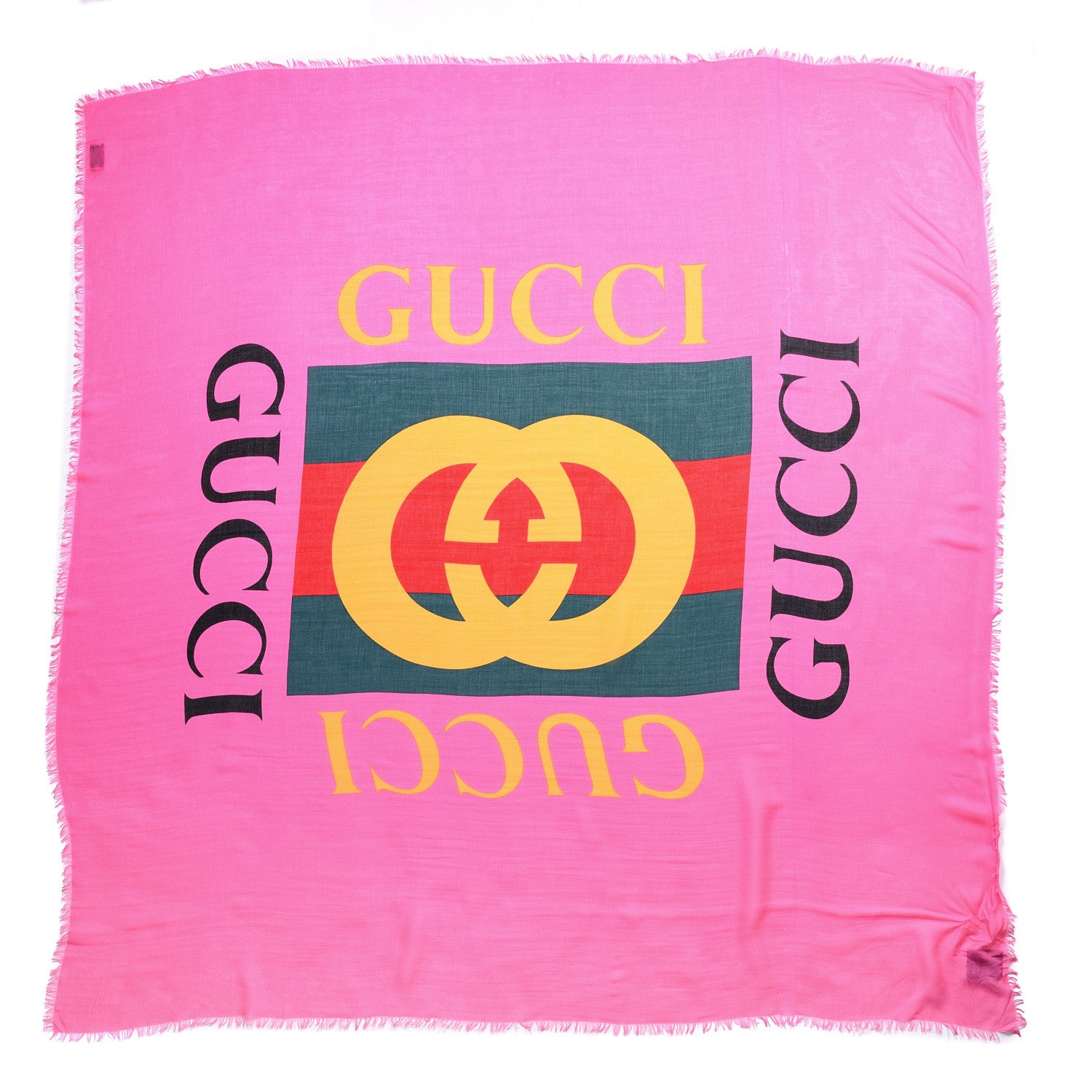 Gucci Modal Silk Gucci Two Shawl Fuxia 1 of 4