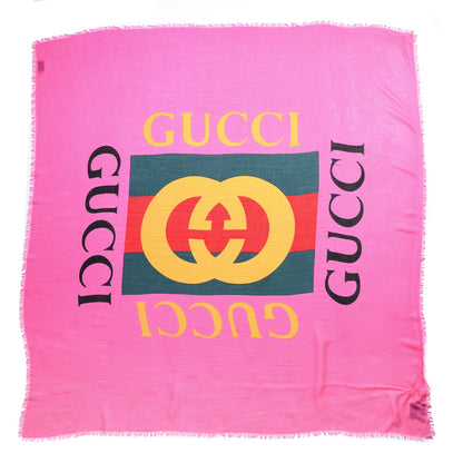Gucci Modal Silk Gucci Two Shawl Fuxia 1 of 4