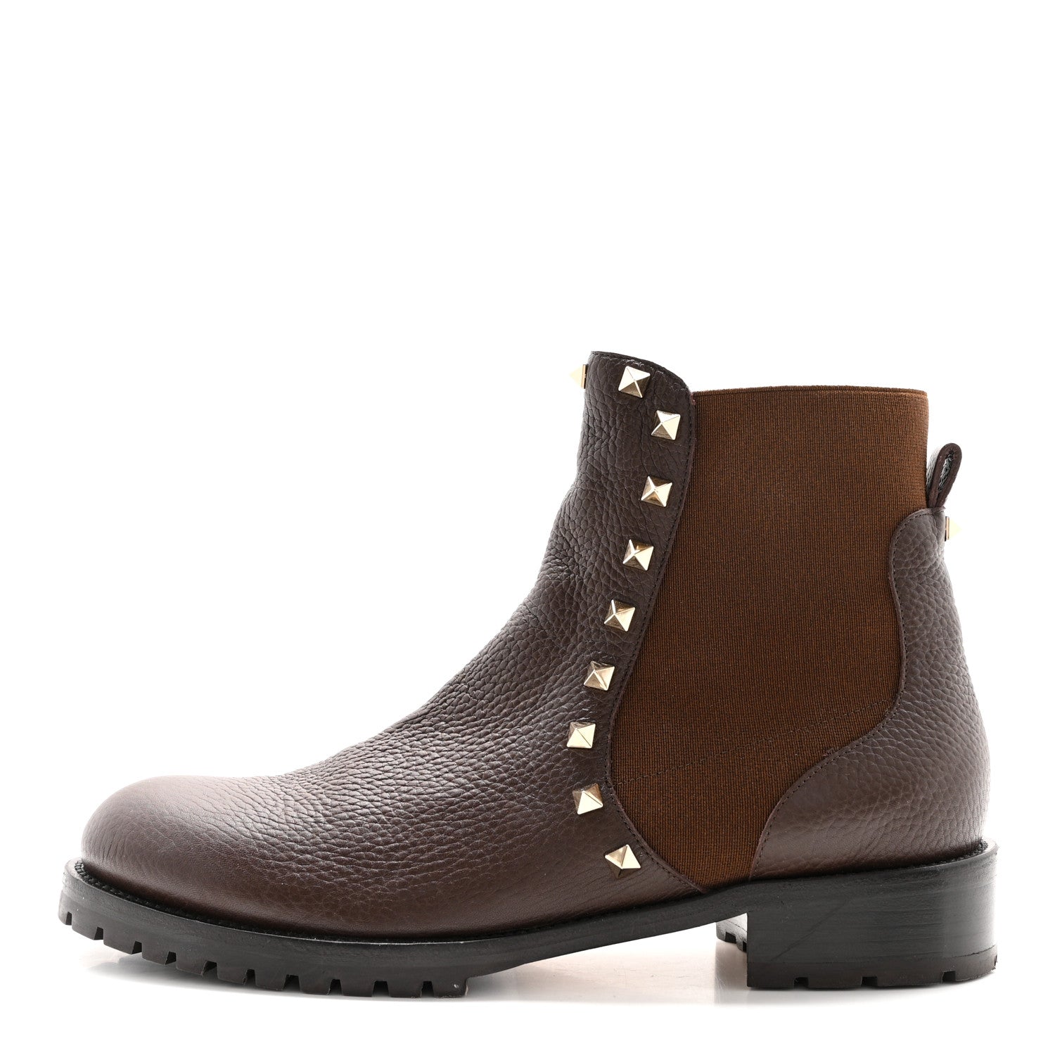 Valentino Garavani Calfskin Rockstud Beatle Chelsea 20mm Ankle Boots 40 Fondant 1 of 11