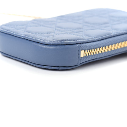Christian Dior Lambskin Cannage Lady Dior Phone Holder Denim Blue 7 of 9