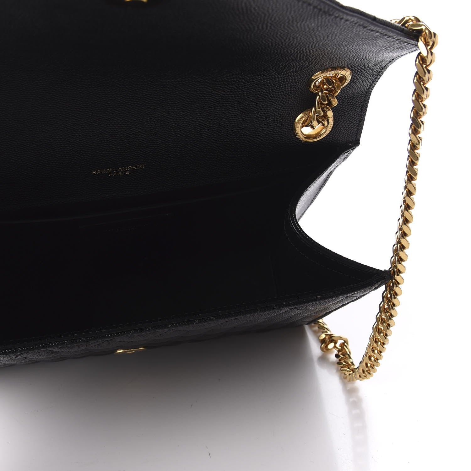 Saint Laurent Grain De Poudre Textured Mixed Matelasse Triquilt Medium Monogram Satchel Black 7 of 10