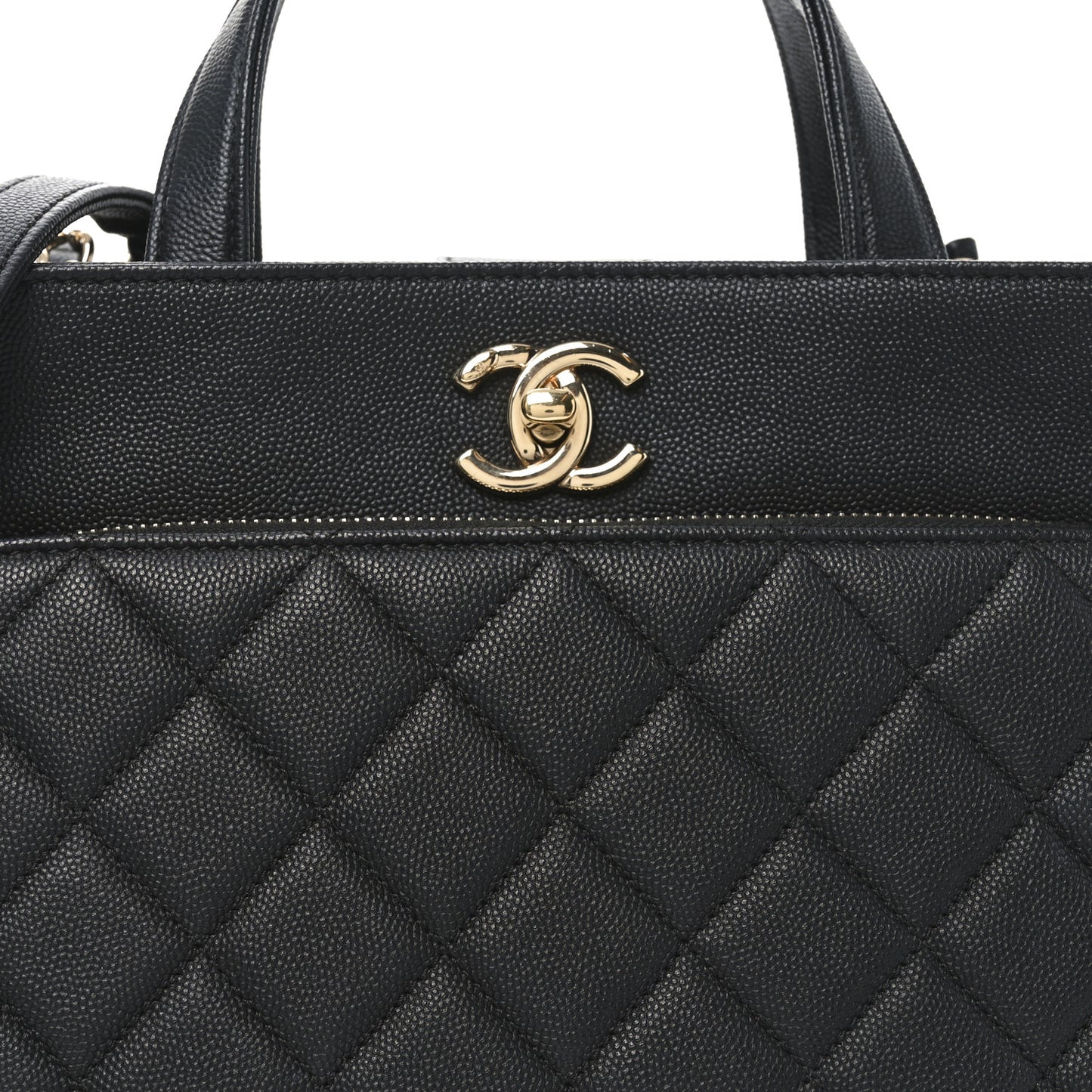 Caviar Quilted Small Business Affinity Shopping Bag Black