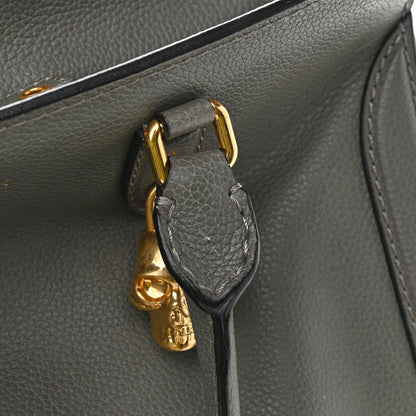 Alexander McQueen Pebbled Calfskin Small Skull Padlock Zip Around Tote Grey 14 of 14