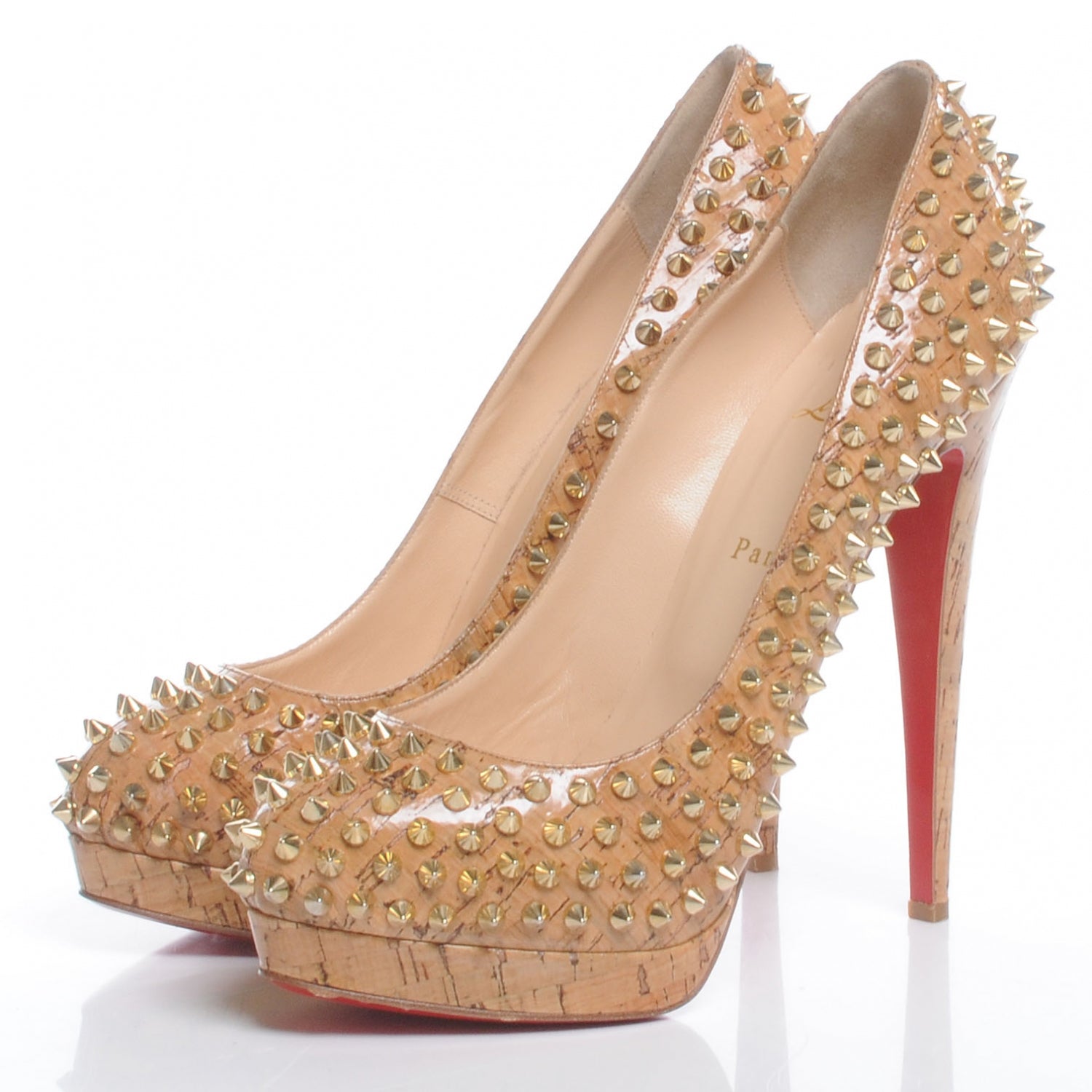 Christian Louboutin Cork Alti 160 Pumps 41.5 Natural Gold 3 of 6