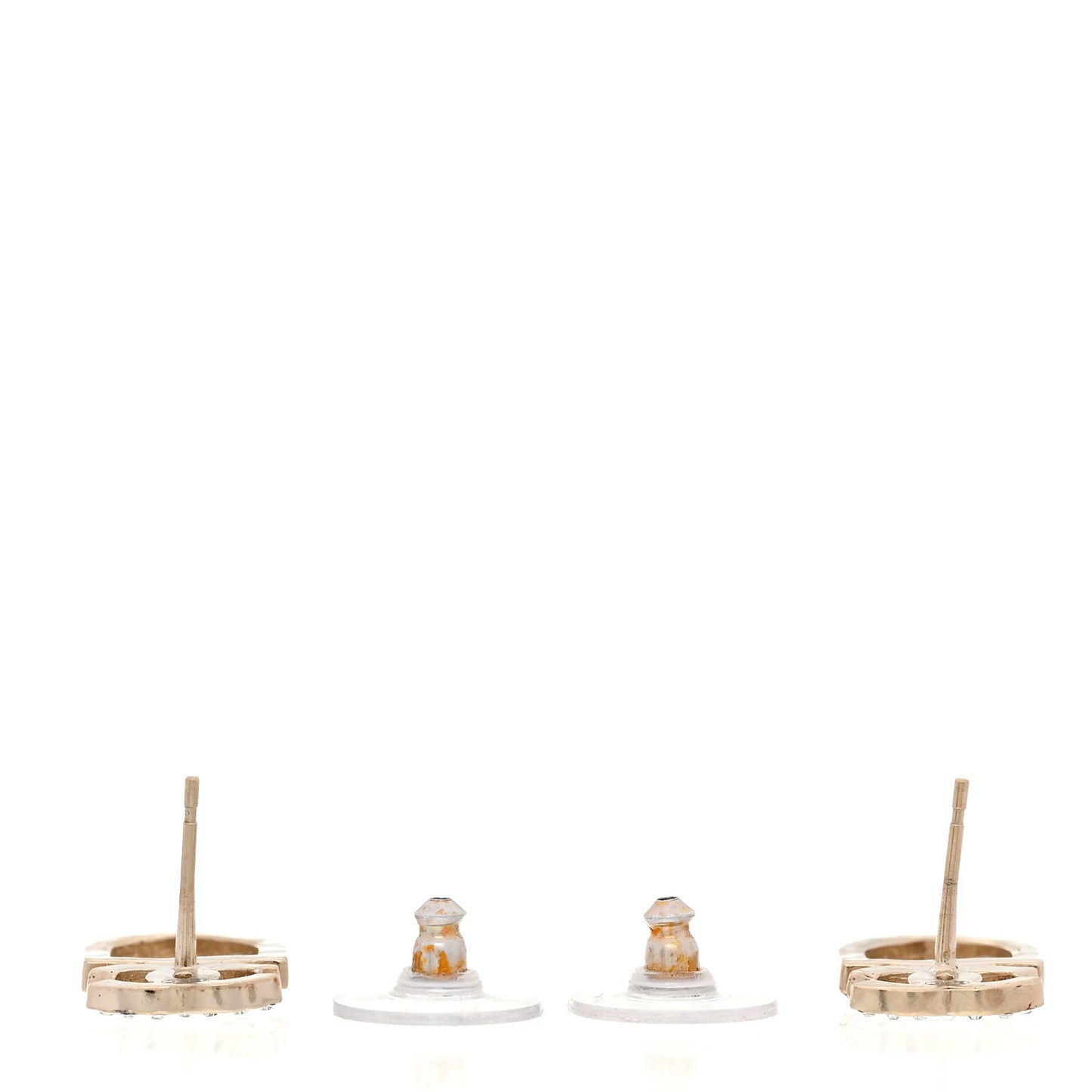Crystal CC Sergeant Chanel Earrings Gold
