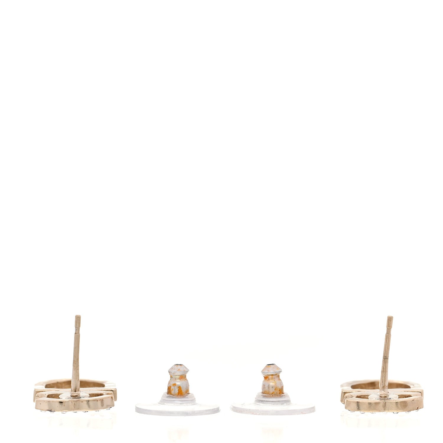 Chanel Crystal CC Sergeant Chanel Earrings Gold 4 of 5