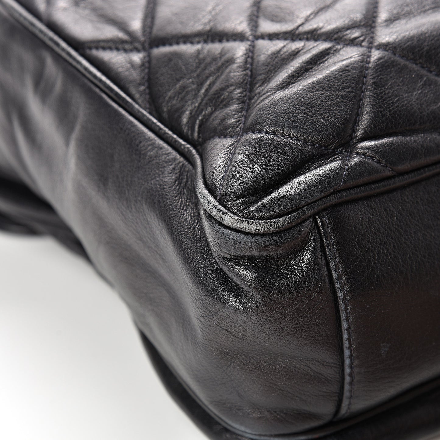 Lambskin Quilted CC Shoulder Bag Navy