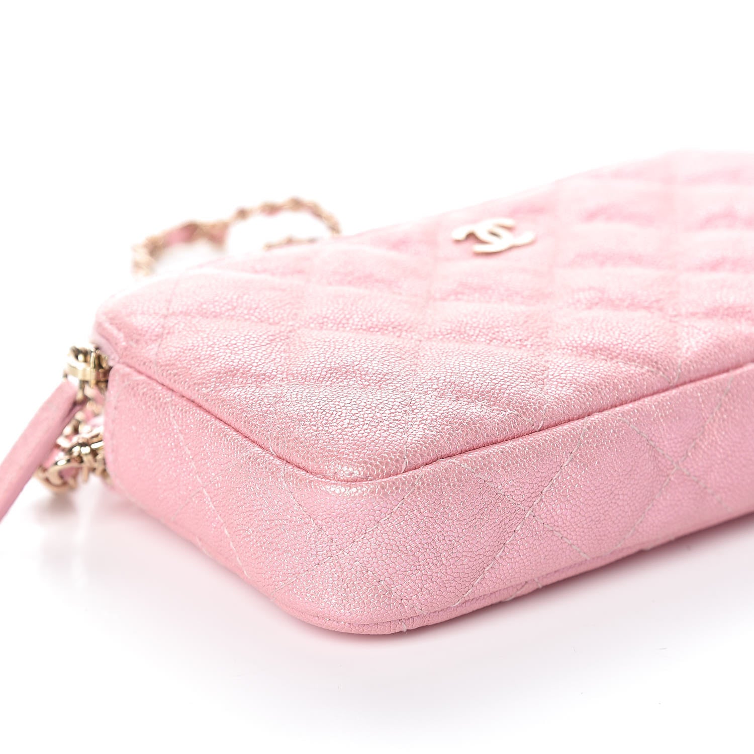 Chanel Iridescent Caviar Quilted Small Clutch With Chain Pink 5 of 13