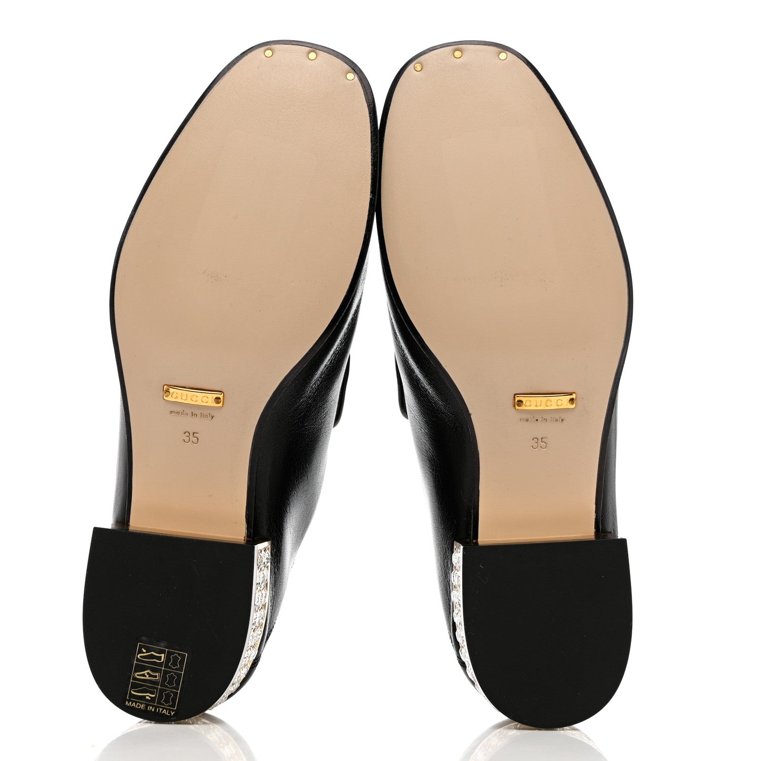 Gucci Goatskin Crystal Womens Horsebit Loafers 35 Black 5 of 8