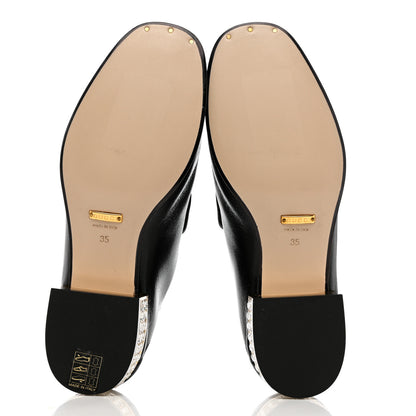 Gucci Goatskin Crystal Womens Horsebit Loafers 35 Black 5 of 8