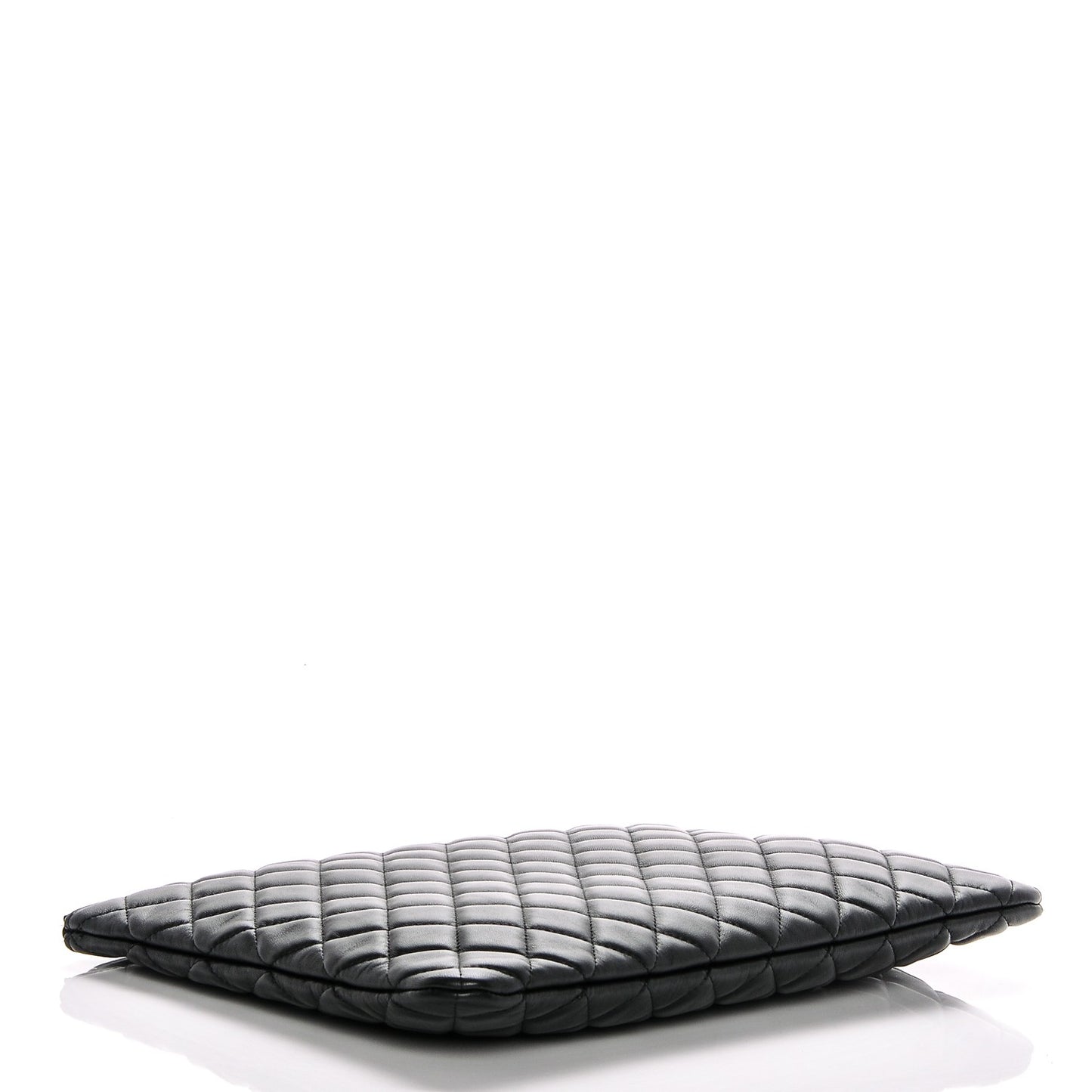 Lambskin Quilted Large Cosmetic Case Black