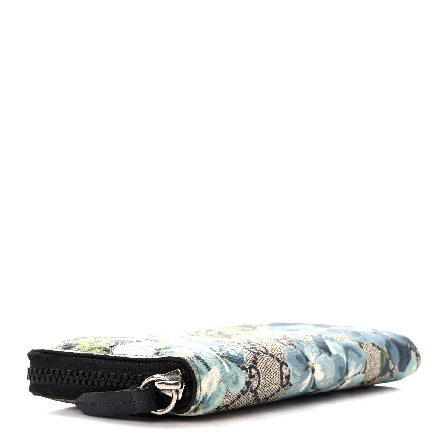 Gucci GG Supreme Monogram Blooms Zip Around Wallet Blue 4 of 10
