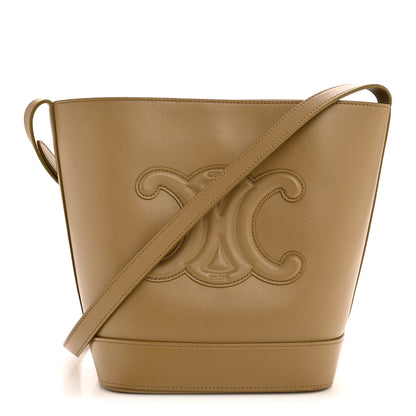 Celine Smooth Calfskin Small Cuir Triomphe Bucket Bag Olive 1 of 13
