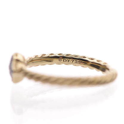David Yurman 18K Yellow Gold Pave Diamond 6mm Quatrefoil Ring 52 6 5 of 5