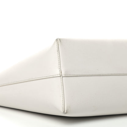 Tom Ford Grained Calfskin Small T Tote White 5 of 13