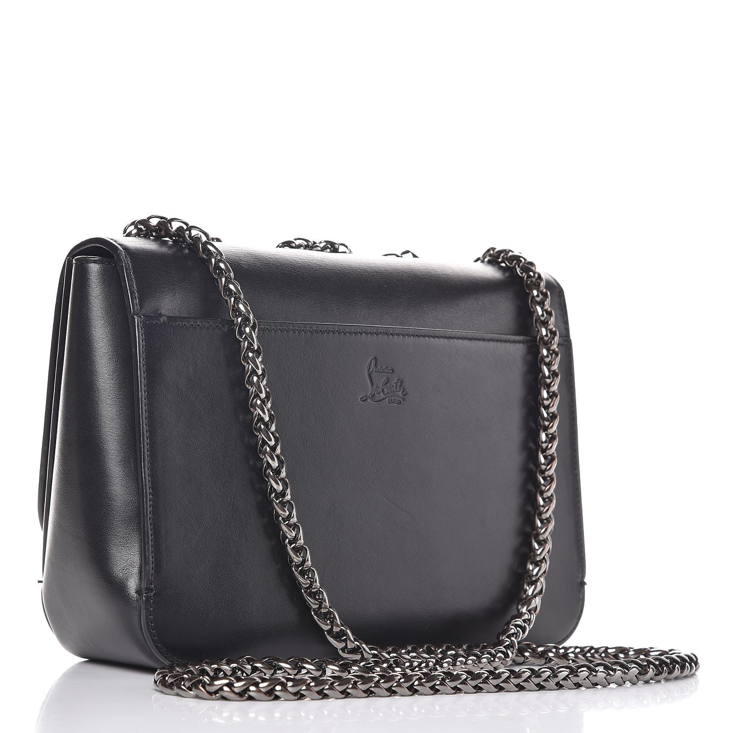 Christian Louboutin Calfskin Small Sweety Charity NV Shoulder Bag Black 4 of 12