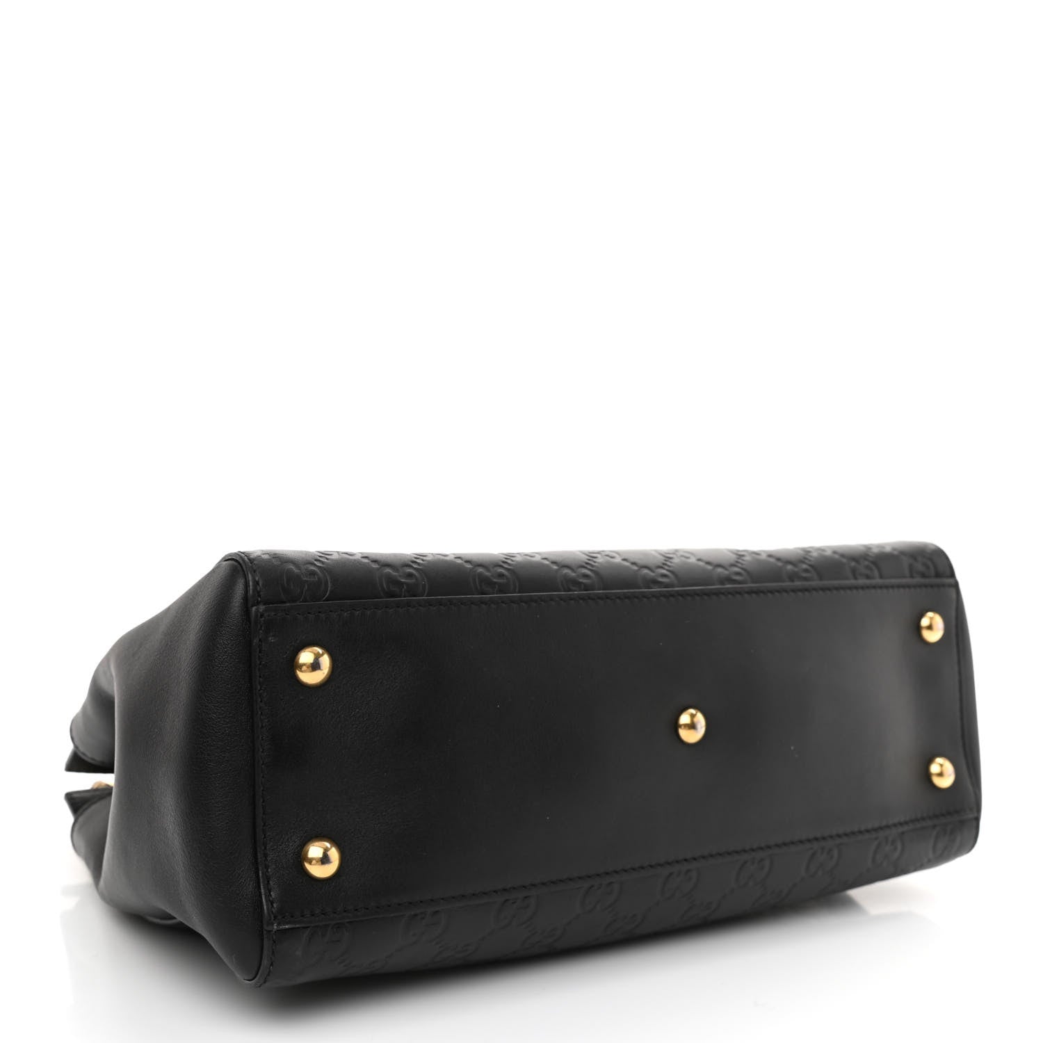 Gucci Guccissima Signature Medium Shoulder Tote Bag Black 4 of 11