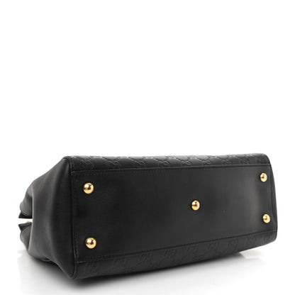 Gucci Guccissima Signature Medium Shoulder Tote Bag Black 4 of 11
