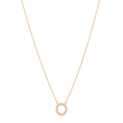 Tiffany 18K Rose Gold Diamond Letter O Pendant Necklace 1 of 4