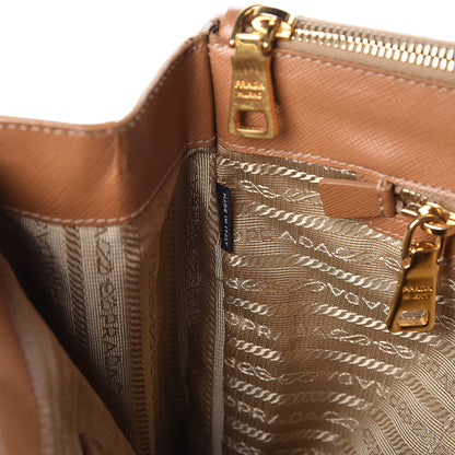Prada Saffiano Large Galleria Double Zip Tote Caramel 9 of 21