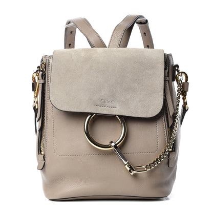 Chloe Suede Calfskin Small Faye Backpack Motty Grey 1 of 9