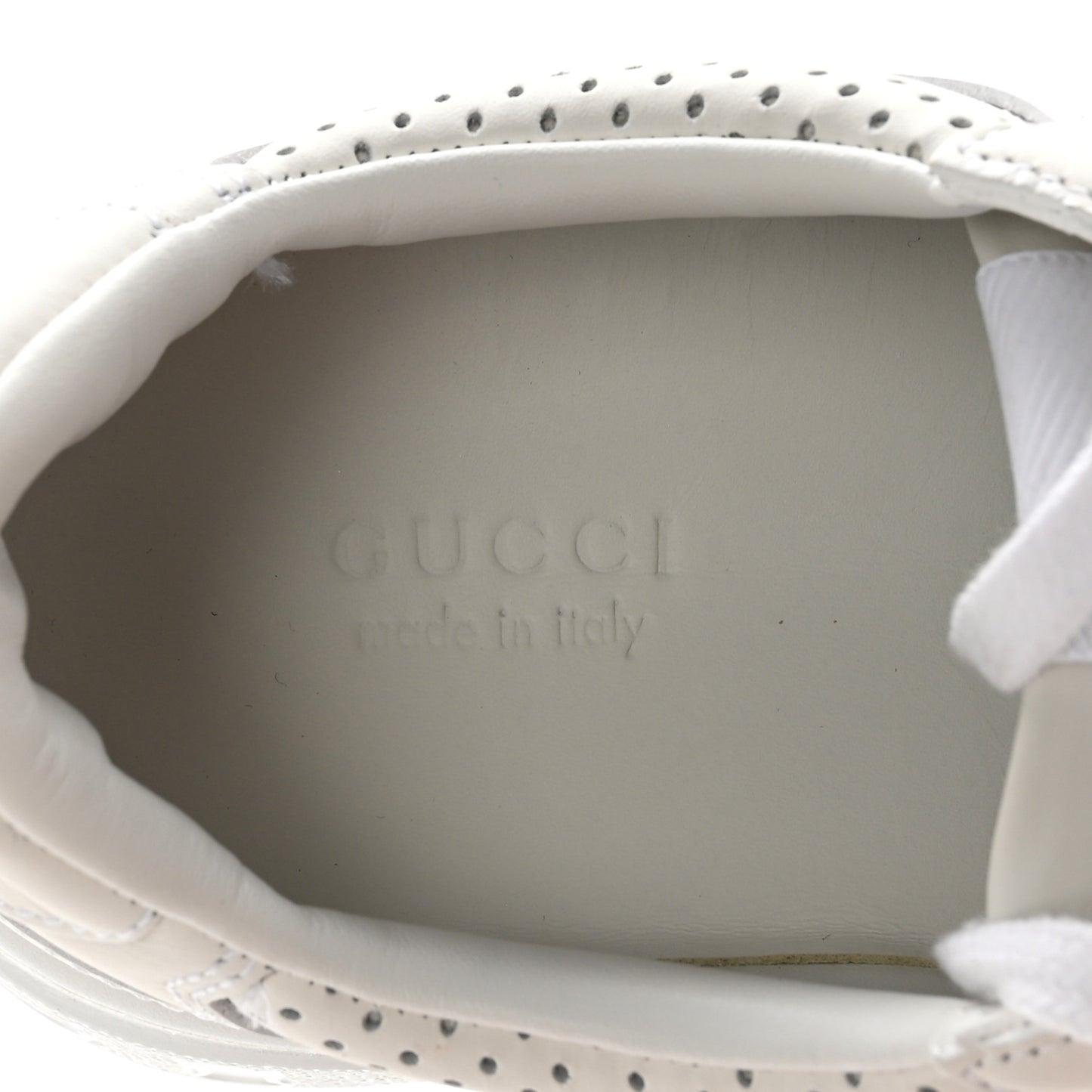 Calfskin GG Tennis Embossed Perforated Womens Platform 55mm Sneakers 38.5 Great White