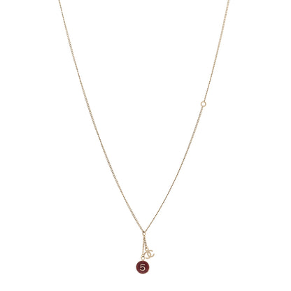 Chanel Chain No 5 CC Necklace Red Gold 1 of 6