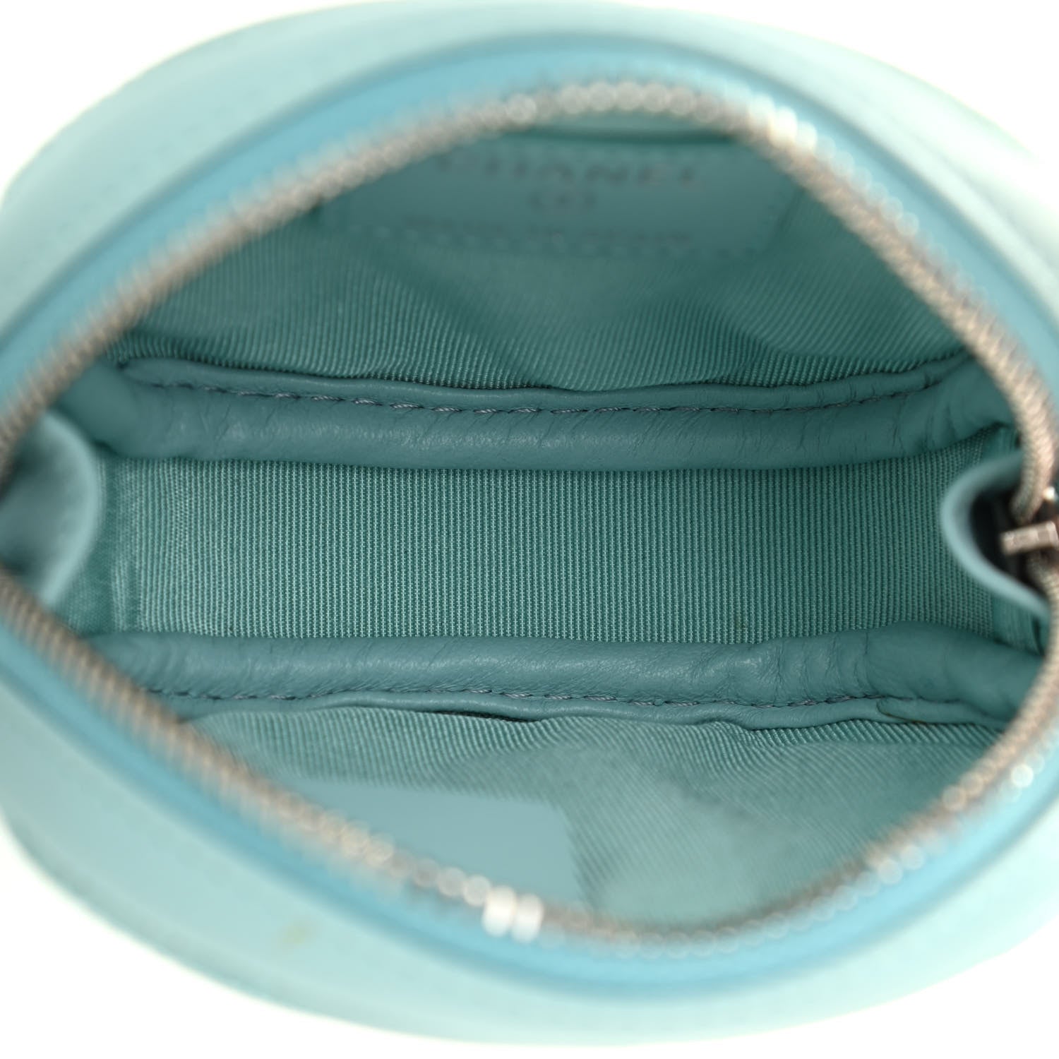 Chanel Lambskin Quilted Zip Around Classic Coin Purse Light Blue 5 of 9