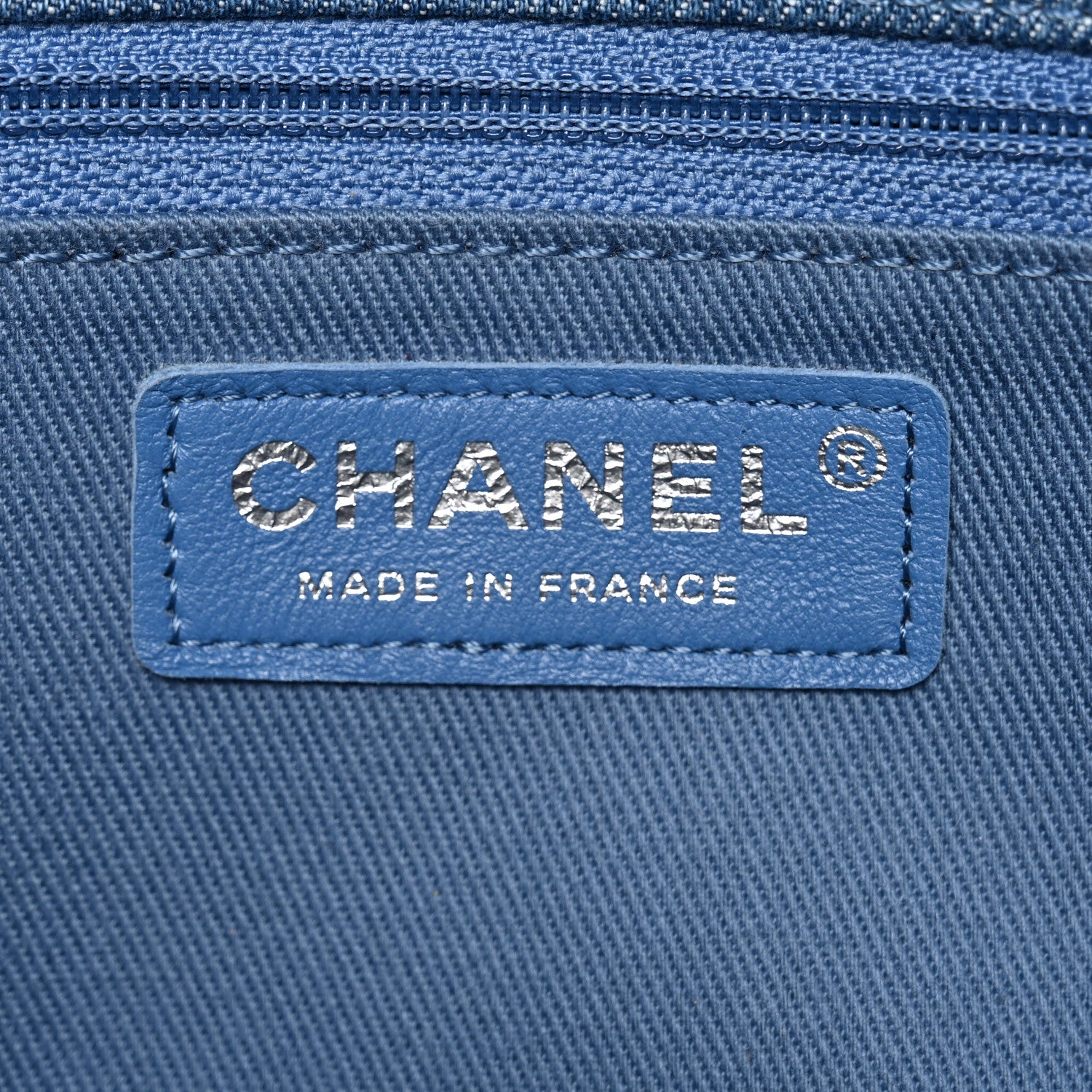 Chanel Frayed Denim Quilted Large Blue Chip Flap Blue 6 of 10