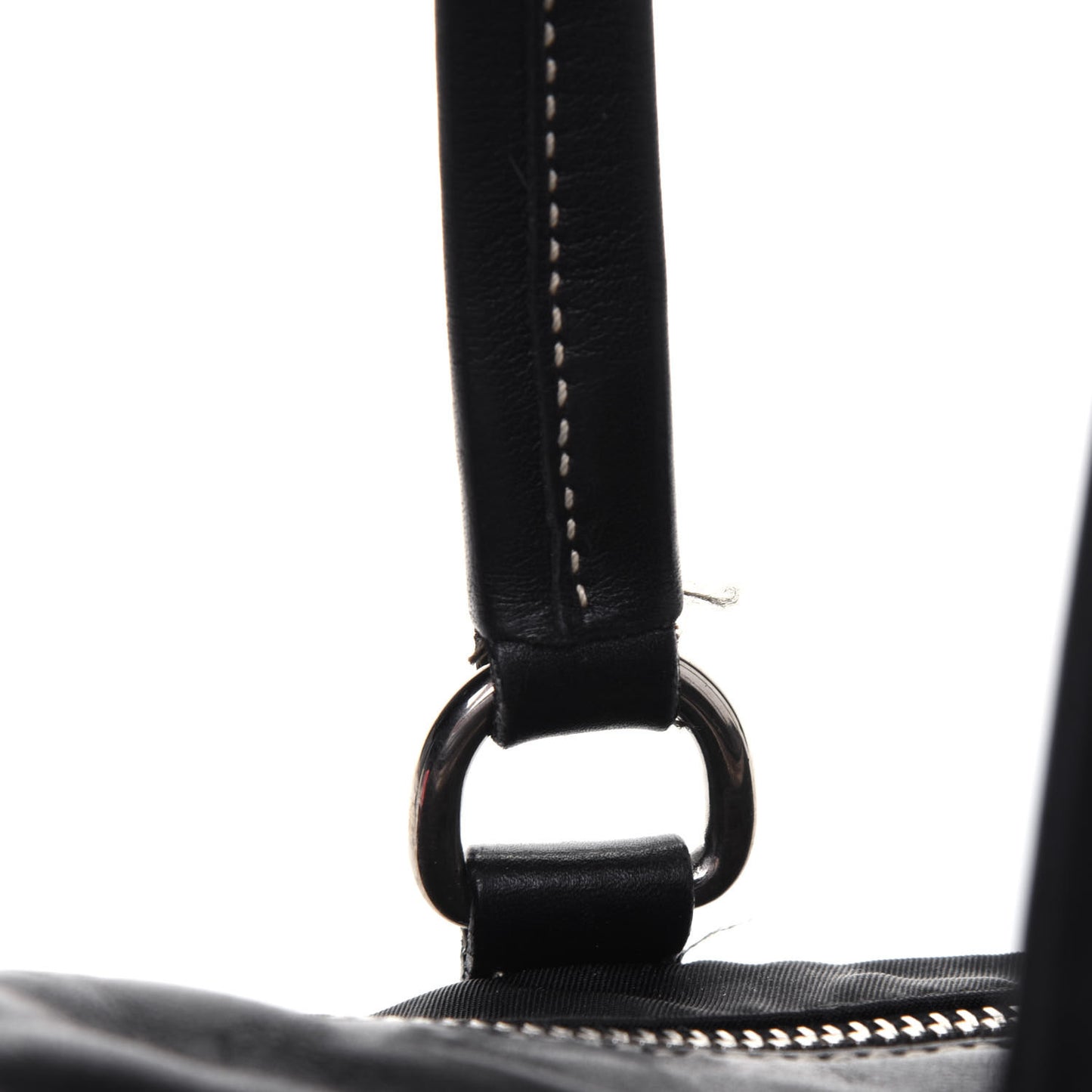 Tessuto Nylon Vitello Foldover Pushlock Satchel Black