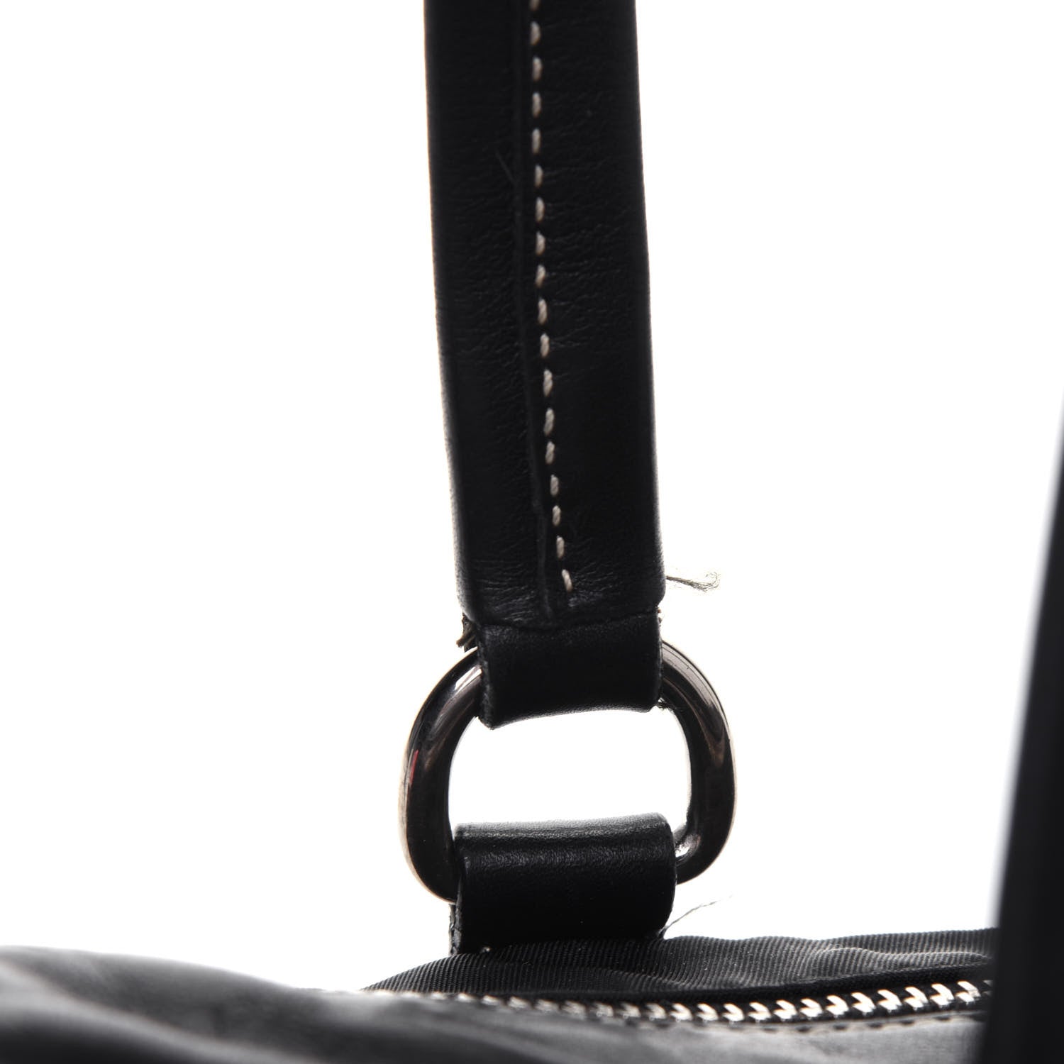 Prada Tessuto Nylon Vitello Foldover Pushlock Satchel Black 25 of 27