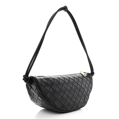 Bottega Veneta Nappa Intrecciato Half Moon Pouch On Strap Black 3 of 9