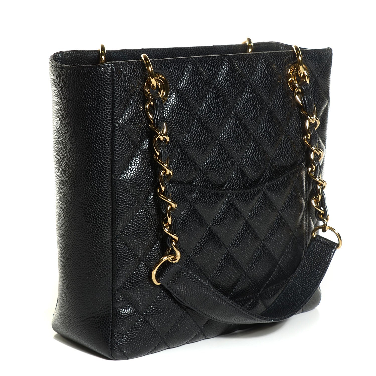 Chanel Caviar Quilted Petit Shopping Tote PST Black 3 of 8