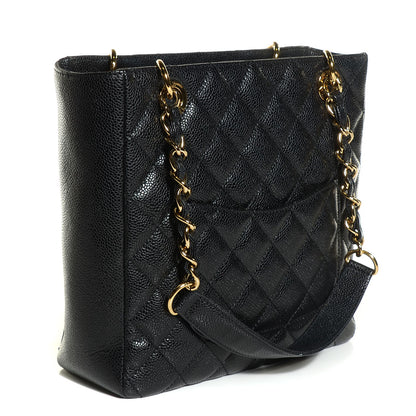 Chanel Caviar Quilted Petit Shopping Tote PST Black 3 of 8