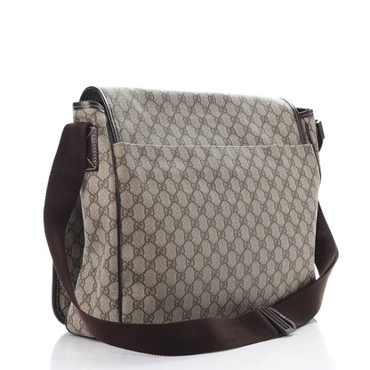 Gucci GG Plus Monogram Large Interlocking G Flap Messenger Bag Beige Dark Brown 3 of 7