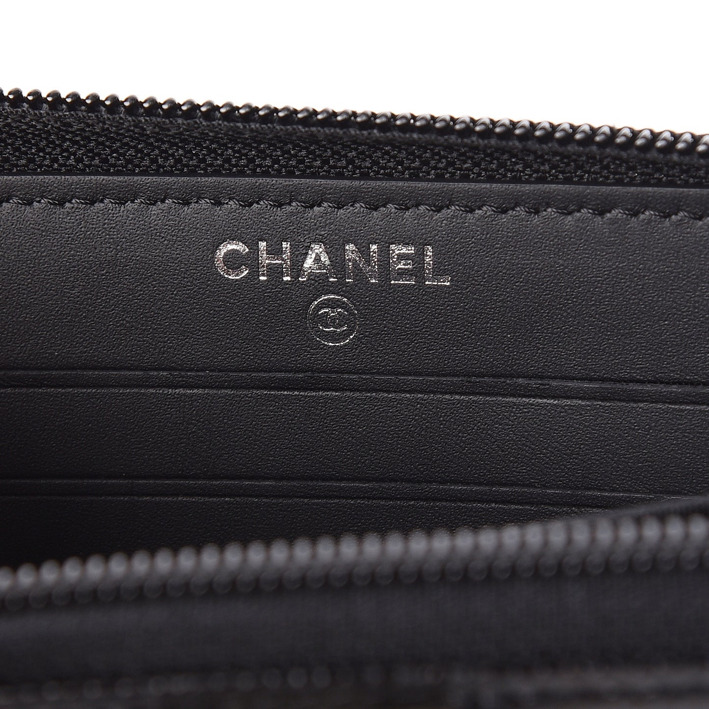 Caviar Quilted Small Boy Zip Around Wallet Black