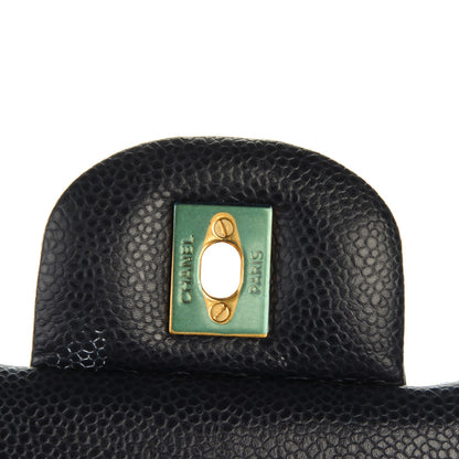 Chanel Caviar Quilted Jumbo Double Flap Navy Blue 8 of 8