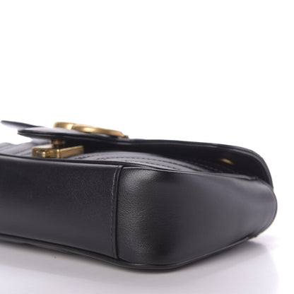 Gucci Calfskin Matelasse Mini GG Marmont Shoulder Bag Black 7 of 9