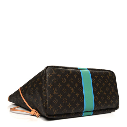 Louis Vuitton Monogram My LV Heritage Neverfull MM Blue Green 5 of 15