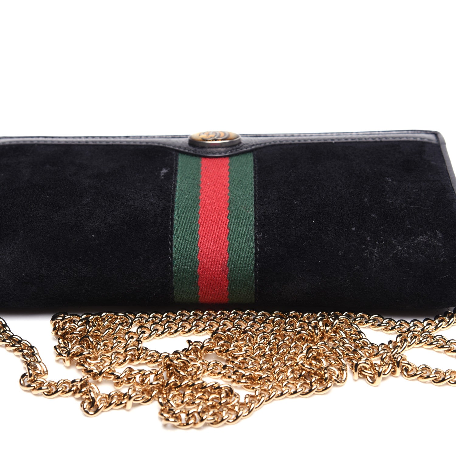 Gucci Suede Patent Web Ophidia Wallet On Chain Black 8 of 13