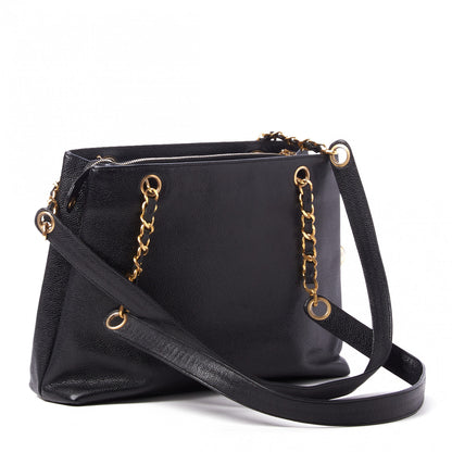 Chanel Caviar CC Shoulder Bag Black 2 of 9