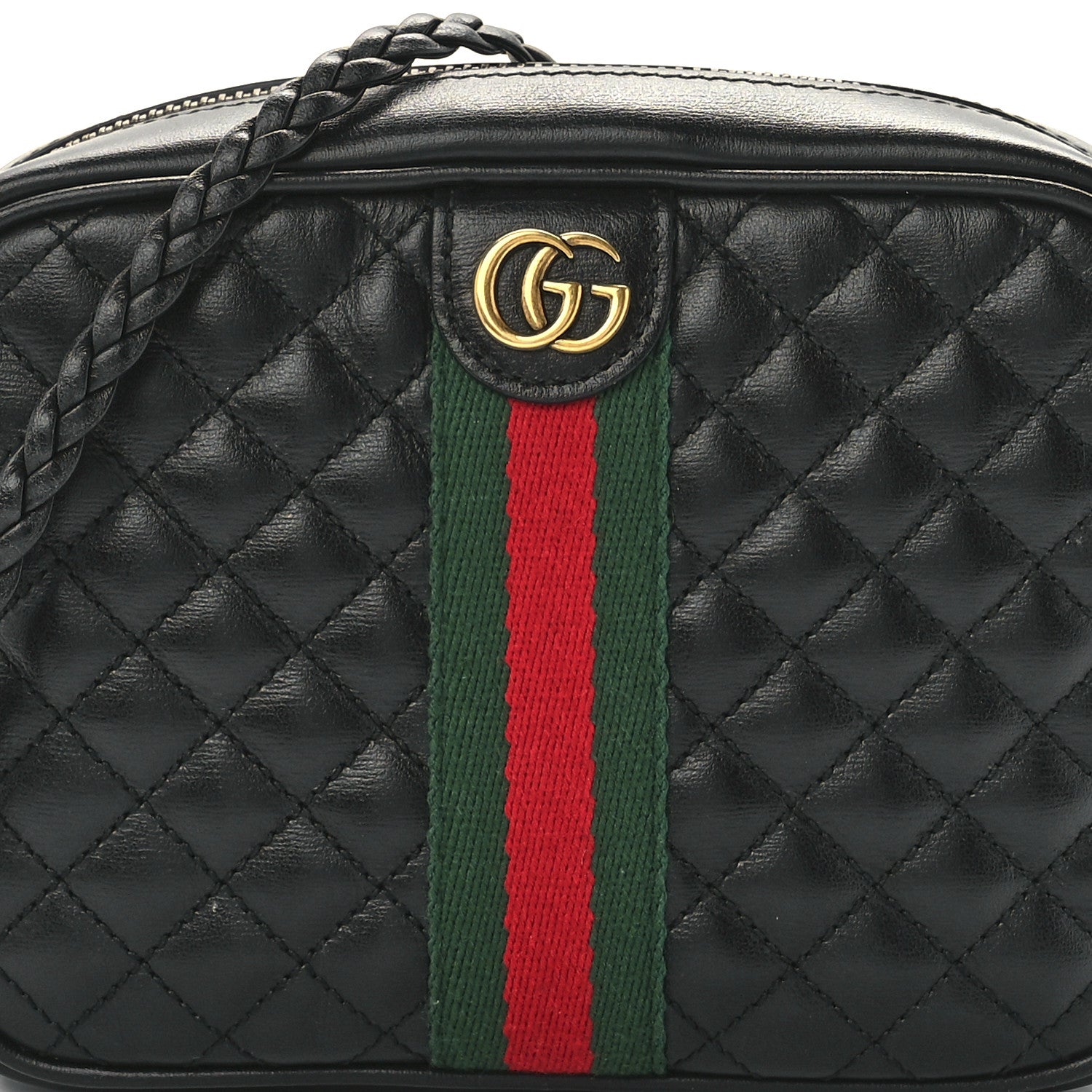 Gucci Calfskin Trapuntata Web Mini GG Shoulder Bag Black 7 of 10