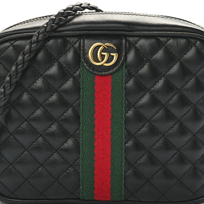 Gucci Calfskin Trapuntata Web Mini GG Shoulder Bag Black 7 of 10