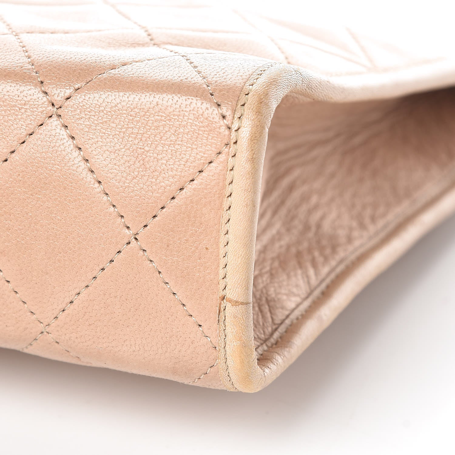 Chanel Lambskin Quilted Clutch Beige 16 of 16