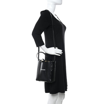 Balenciaga Textured Patent Calfskin XXS Everyday Tote Black 3 of 31