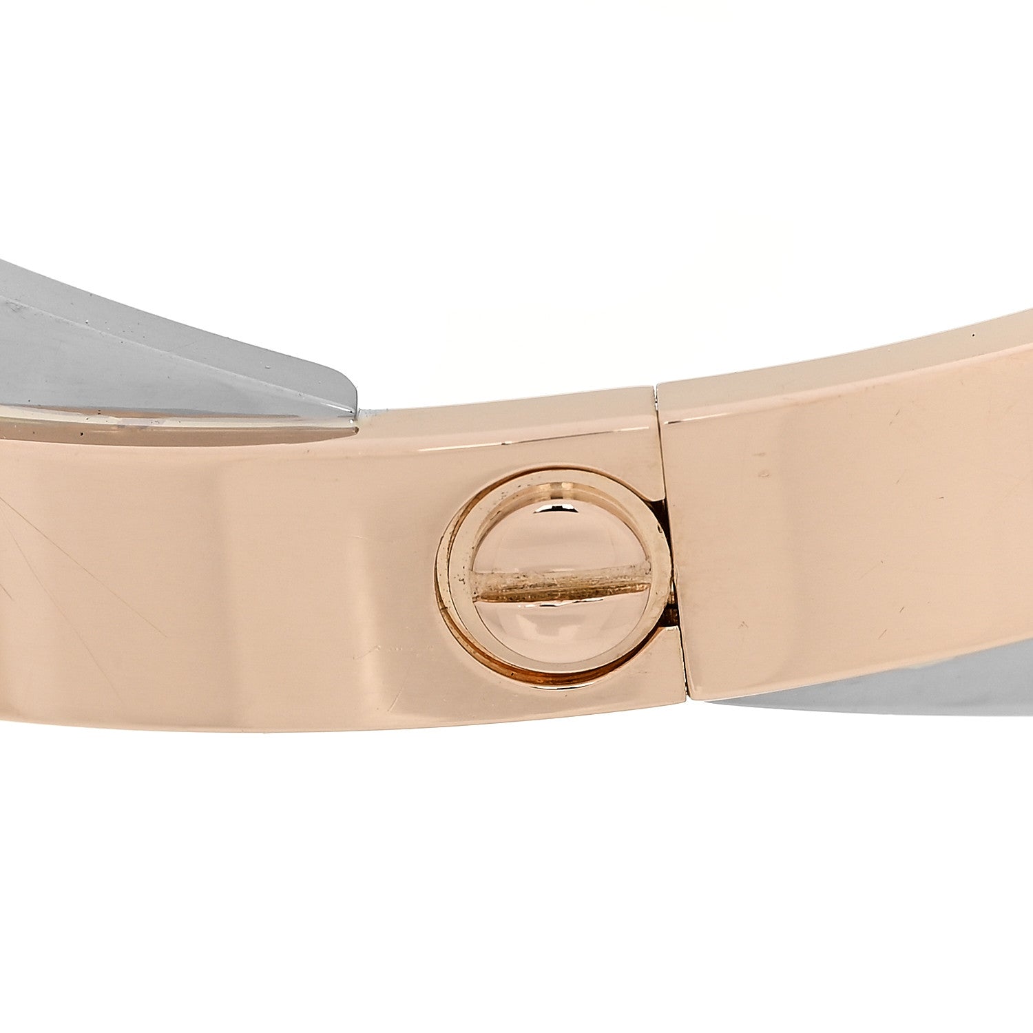 Cartier 18K Pink White Gold 12 Diamond Double LOVE Bracelet 17 6 of 8