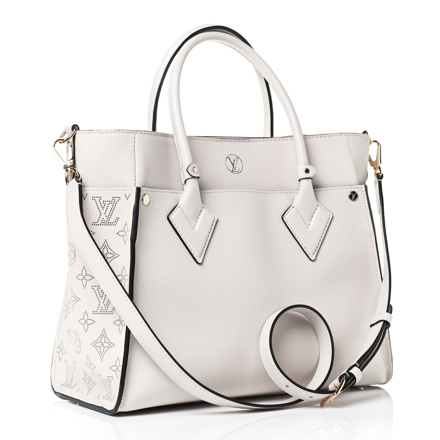 Louis Vuitton Calfskin Monogram On My Side Greige 2 of 4