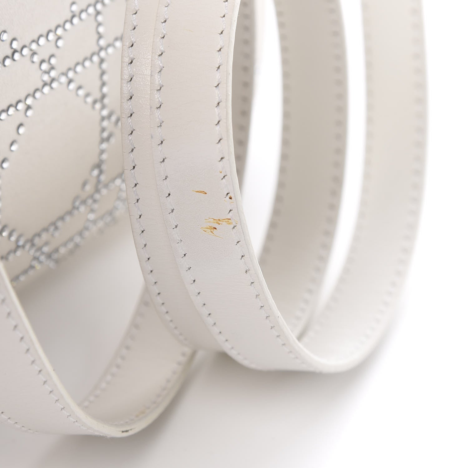 Christian Dior Satin Crystal Cannage Mini Lady Dior White 8 of 13