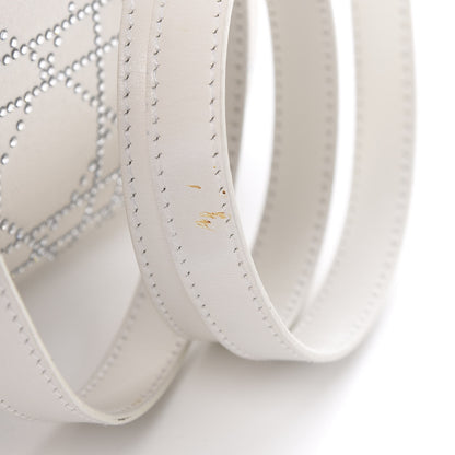 Christian Dior Satin Crystal Cannage Mini Lady Dior White 8 of 13